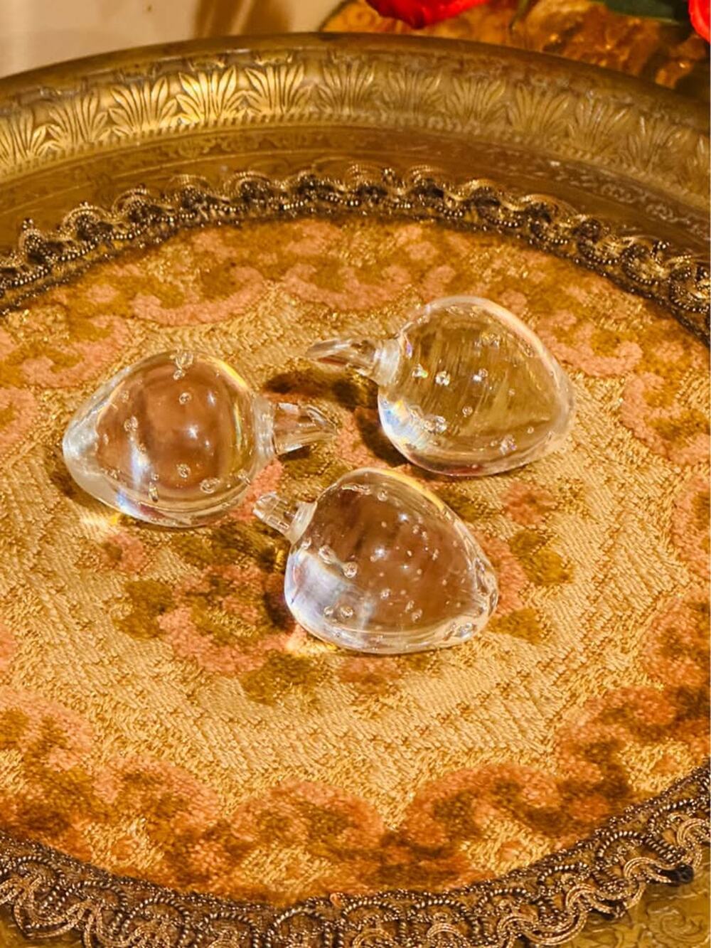 🍓 Vintage Steuben Art Glass Strawberries — Set of 3 🍓